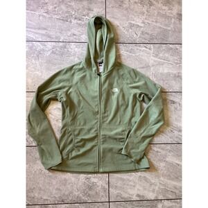 The North Face TKA 100 Fleece Full Zip Hoodie Sage Green Womens Large L